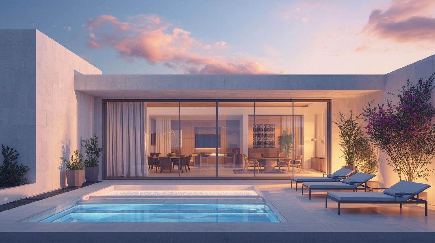 منزل فاخر حديث مع مسبح، مثالي لمقال Greca House حول عقود إيجار العقارات في عام 2026، وعقد الإيجار، والإعلان الصحيح لدى AADE.